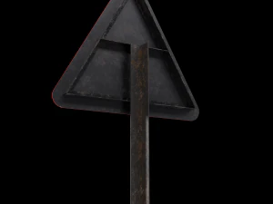 steep descent roadsign 3D Model