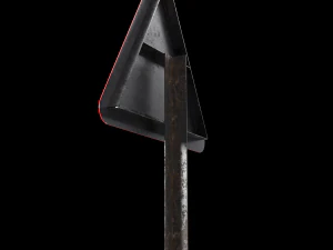 steep descent roadsign 3D Model