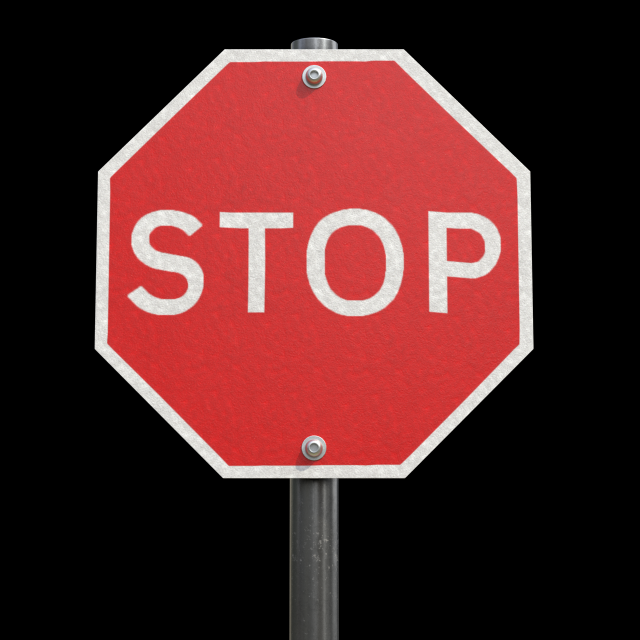 stop roadsign Model 3D .c4d .max .obj .3ds .fbx .stl .blend 