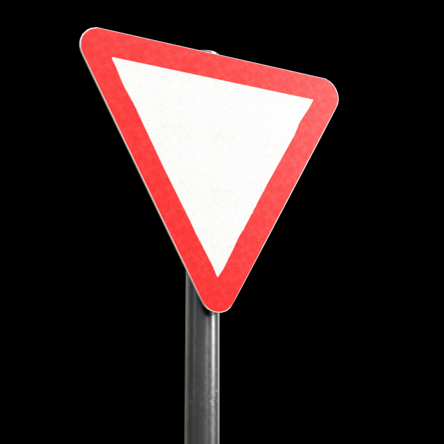 giveway roadsign 3D 모델 .c4d .max .obj .3ds .fbx .stl .blend 
