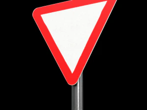 giveway roadsign 3D Model