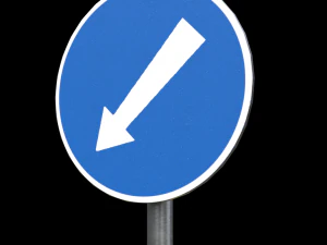 compulsory keep left roadsign 3D Model