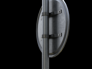 compulsory keep left roadsign Model 3D