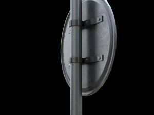 compulsory keep left roadsign 3D Model