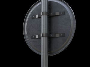 compulsory keep left roadsign Model 3D