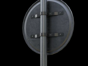 compulsory keep left roadsign 3D Model