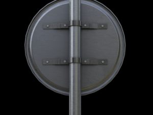 compulsory keep left roadsign Model 3D