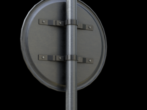 compulsory keep left roadsign Model 3D