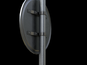 compulsory keep left roadsign Model 3D