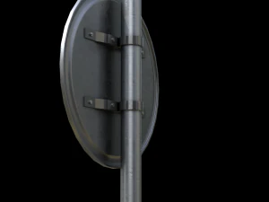 compulsory keep left roadsign 3D Model