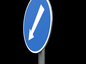 compulsory keep left roadsign 3D Model