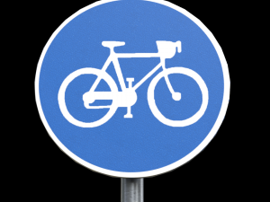 compulsory cycle track roadsign 3D-Modell