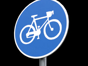 compulsory cycle track roadsign 3D Model