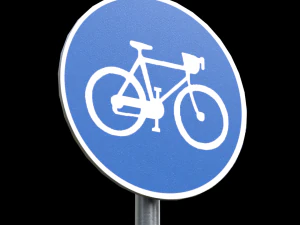 compulsory cycle track roadsign 3D Model