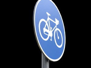 compulsory cycle track roadsign 3D Model