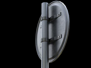 compulsory cycle track roadsign 3D Model