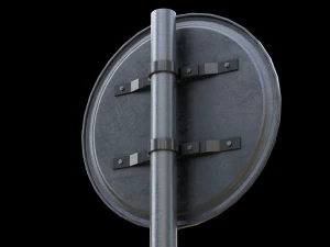 compulsory cycle track roadsign 3D Model