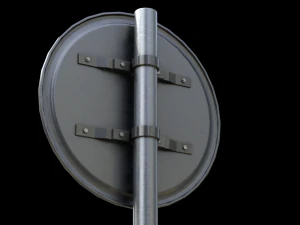 compulsory cycle track roadsign 3D Model