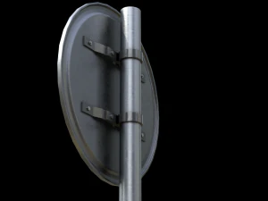 compulsory cycle track roadsign 3D Model
