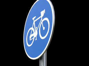 compulsory cycle track roadsign 3D Model