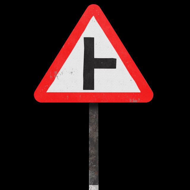 side road right roadsign 3D Model .c4d .max .obj .3ds .fbx .stl .blend 