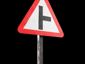 side road right roadsign 3D Model