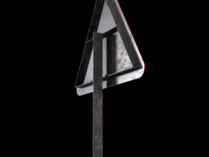 side road right roadsign 3D Model