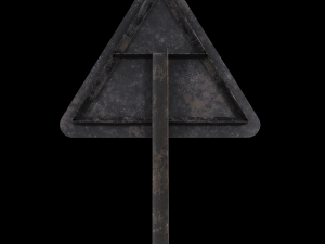 side road right roadsign 3D Model