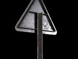 side road right roadsign 3D Model