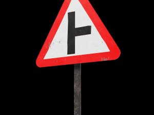 side road right roadsign 3D Model