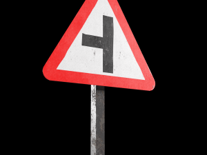 side road left roadsign 3D-Modell