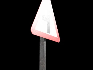 side road left roadsign 3D Model