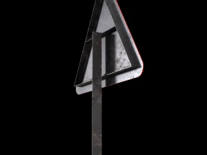side road left roadsign 3D Model