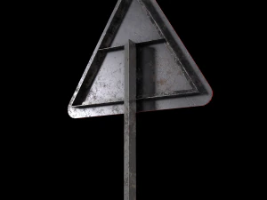 side road left roadsign 3D Model