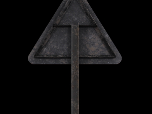 side road left roadsign Modelo 3D