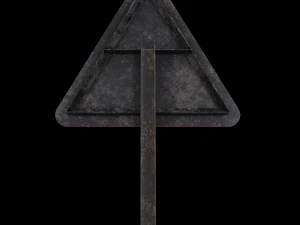 side road left roadsign 3D Model