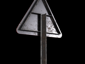 side road left roadsign Modelo 3D