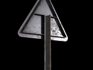 side road left roadsign 3D Model