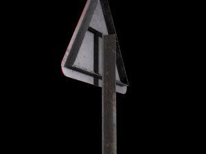 side road left roadsign Modelo 3D