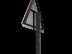 side road left roadsign 3D Model