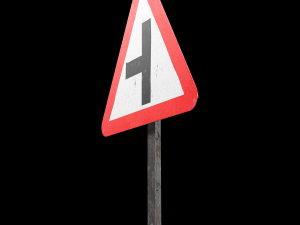 side road left roadsign Modelo 3D