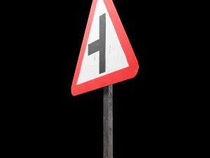 side road left roadsign 3D Model