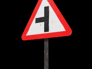 side road left roadsign 3D Model