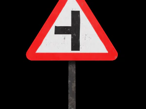 side road left roadsign 3D Model