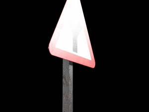 y intersaction roadsign 3D Model