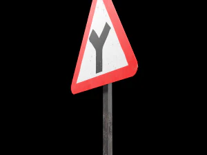 y intersaction roadsign 3D Model