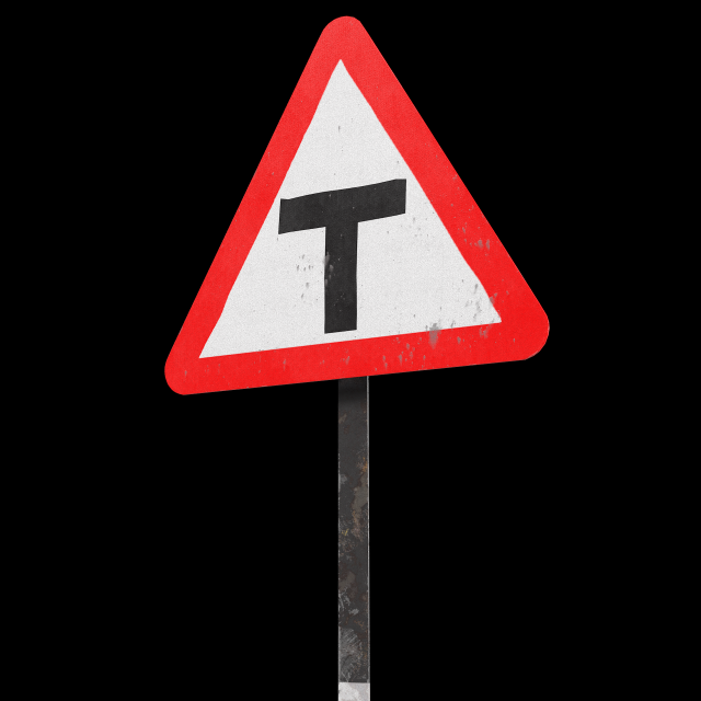 t intersaction roadsign 3D Model .c4d .max .obj .3ds .fbx .stl .blend 