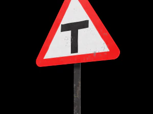 t segnale stradale dell'intersezione Modello 3D