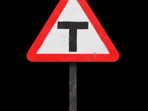 T字路の道路標識 3Dモデル