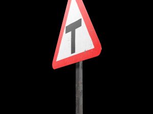 t intersaction roadsign 3D Model